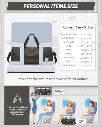 Gym Bag Womens Mens with Shoes Compartment and Wet Pocket Travel Duffel Bag for Women for Plane Sport Gym Tote Bags Swimming Yoga Waterproof Weekend Overnight Carry on Bag Hospital Holdalls - Colors B