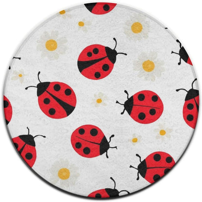 Soft Round Yoga Carpet, Office Chair Decor Round Mat for Carpet and Hardwood Floors Purple Butterfly