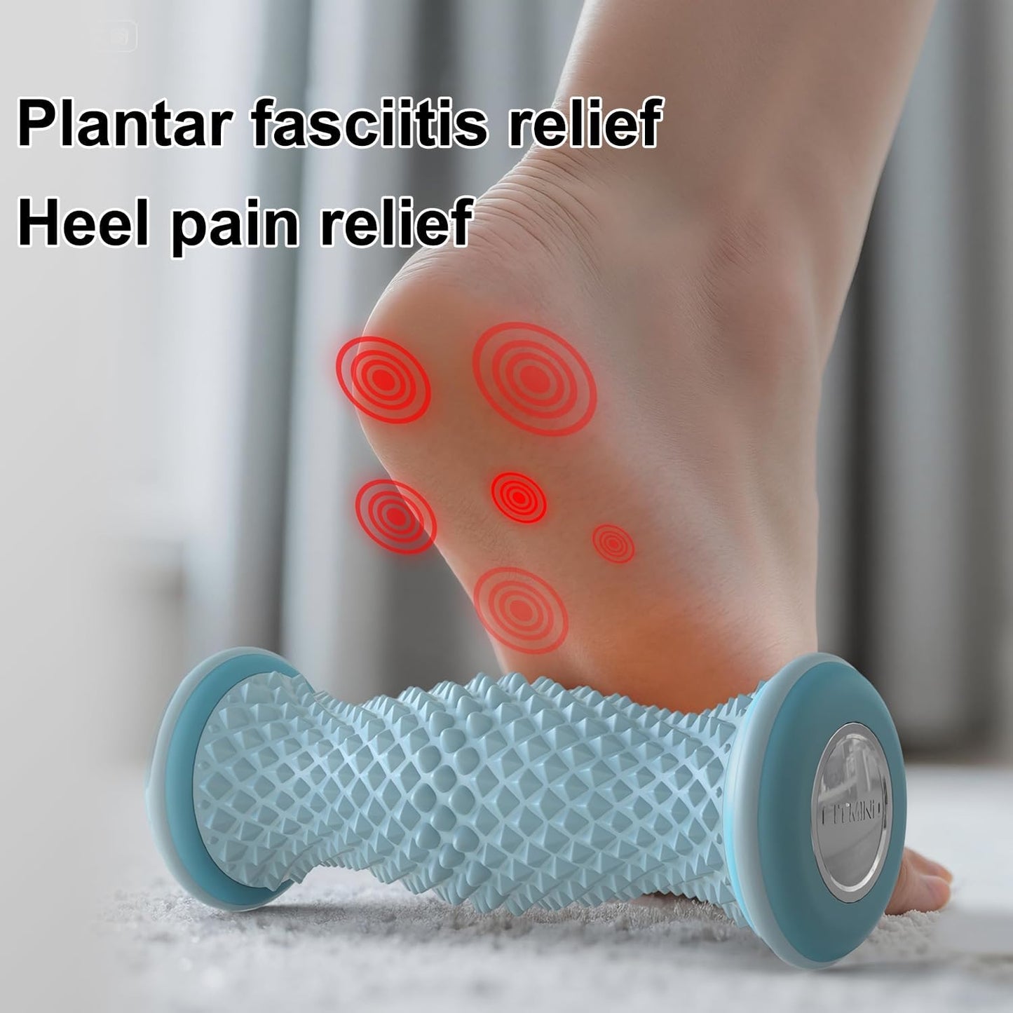 Foot Roller Massager for Plantar Fasciitis Relief, Portable Silent Deep Tissue Massager Tool for Arch and Heel Pain-Blue