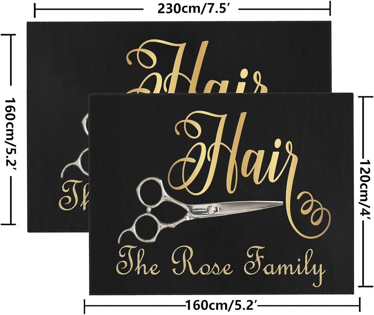 Barber Shop Welcome Salon Area Rug Custom Personalized Carpet for Living Room Yoga Bedroom Playing Room Camping 5.2'x7.5'