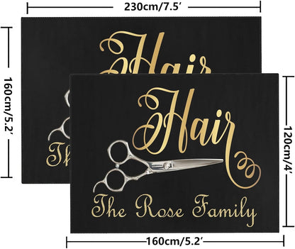 Barber Shop Welcome Salon Area Rug Custom Personalized Carpet for Living Room Yoga Bedroom Playing Room Camping 5.2'x7.5'