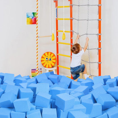 Foam Pit Blocks Foam Padding Sponge Pit Cubes Sponge Blocks for Amusement Park Gymnastics Freerunning and Parkour Courses - 24PCS 5" x 5" x 5" (Dark Blue)