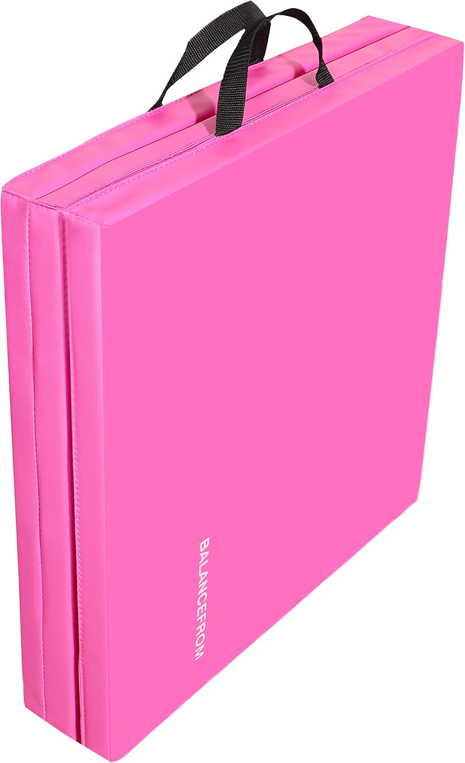 BalanceFrom 6x2 Feet 3-Panel Folding Gymnastics Mat – 1.5-Inch Thick Pad with Vinyl Surface and Carrying Handles for Tumbling, Yoga, Pilates, Home Workouts, and Martial Arts