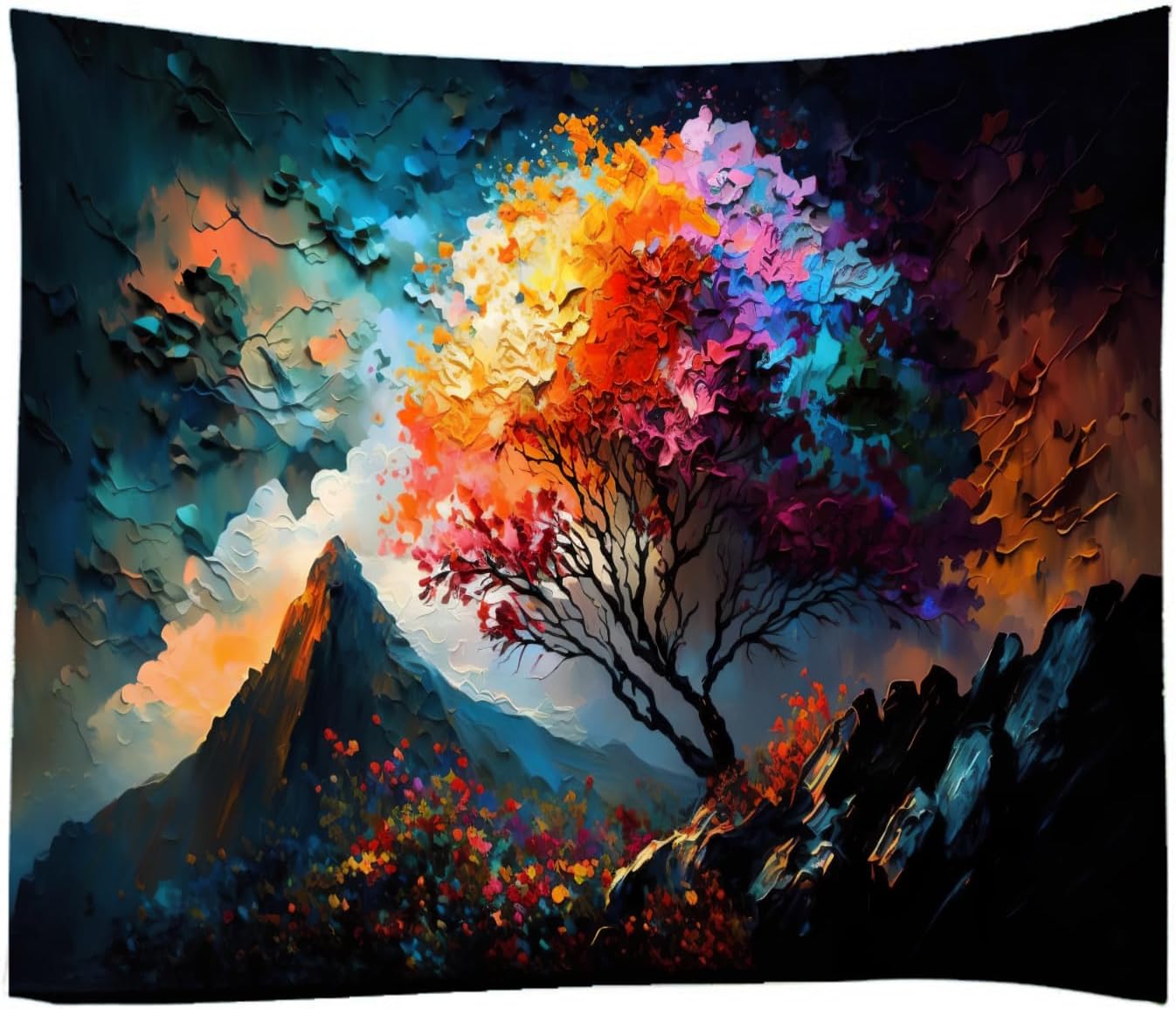 LYFANS Wooden Bridge Water Printing Fabric Tapestry Decorative Wall Art Tablecloth Bed Cover Picnic Carpet Beach Towel Bedroom Dormitory Living Room Multi functional Tapestry 79 x 59 inches