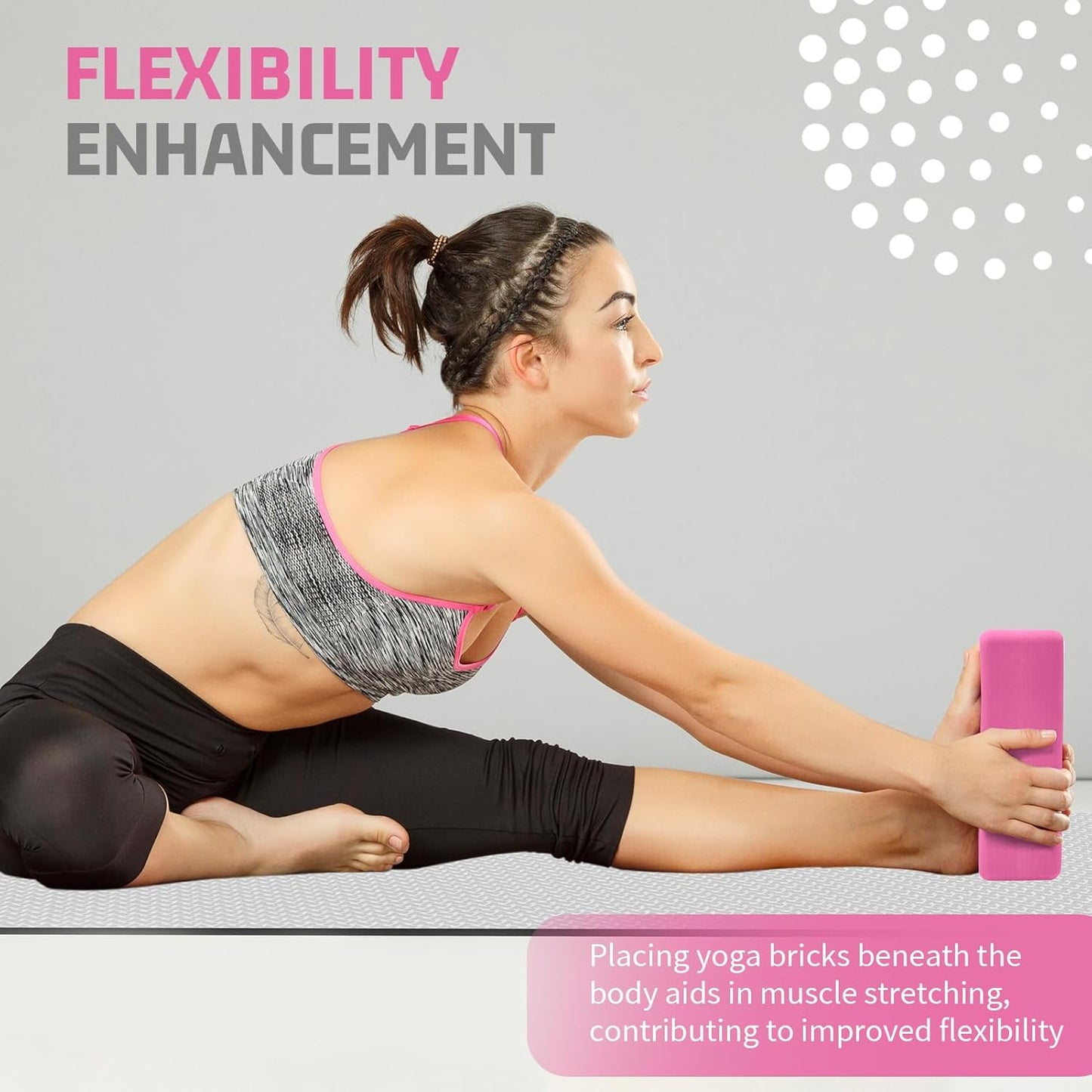 Yoga Blocks 2 Pack 3x6x9IN Foam Block Supportive Latex-Free with Rounded Edges, Non-Slip Exercise Blocks for Pilates, Meditation, Balance, Stretching and Deep Poses