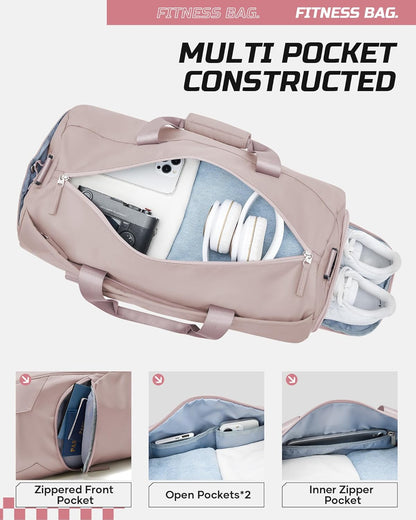 Gym Bag Womens Mens with Shoes Compartment and Wet Pocket Travel Duffel Bag for Women for Plane Sport Gym Tote Bags Swimming Yoga Waterproof Weekend Overnight Carry on Bag Hospital Holdalls - Colors C