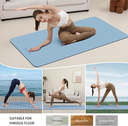 Extra Thick 8mm Yoga Mat, 72"x28" Non Slip Exercise Mat, Reversible 2-Sided Dual Color Premium POE Material, with Carrying Strap for Yoga, Pilates, Home Gym