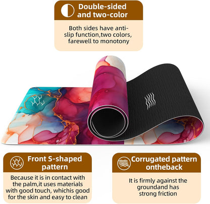 FOLAI Extra Thick Yoga Mat 6mm，pilates mat thick - Non-Slip Exercise Mat for HIIT, Pilates & Home Workouts & Workout with Free Carry Strap