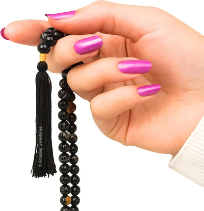 Amazing Gemstone 108 Beads Handmade Mala (Knotted, Rudraksha) - Colors B