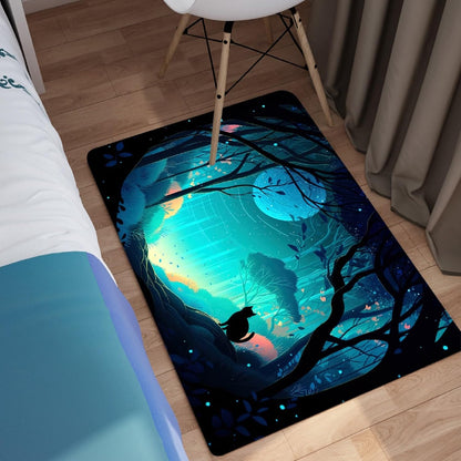 Black Girl Area Rug for Bedroom African American Rugs for Room Princess Carpet Kids Rugs for Bedroom African Girls Carpet for Living Room Teen Girls Yoga Mats, Pink, 4'×5'