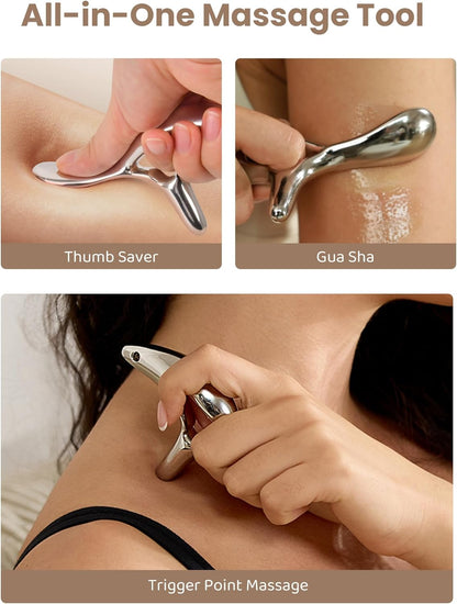 lifechill Trigger Point Massage Tool for Deep Tissue Massage & Gua Sha, HSA Muscle Scraper Tool for Full Body Pain Relief, FSA Eligible Items Thumb Saver Acupressure Tool, Fathers Day Dad Gifts