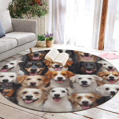 Soft Round Yoga Carpet, Office Chair Decor Round Mat for Carpet and Hardwood Floors Purple Butterfly
