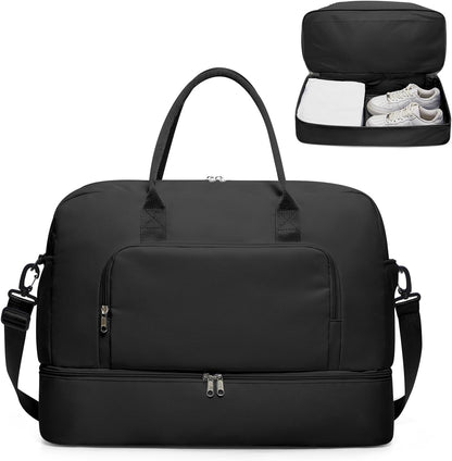 Gym Bag Womens Mens with Shoes Compartment and Wet Pocket Travel Duffel Bag for Women for Plane Sport Gym Tote Bags Swimming Yoga Waterproof Weekend Overnight Carry on Bag Hospital Holdalls - Colors C