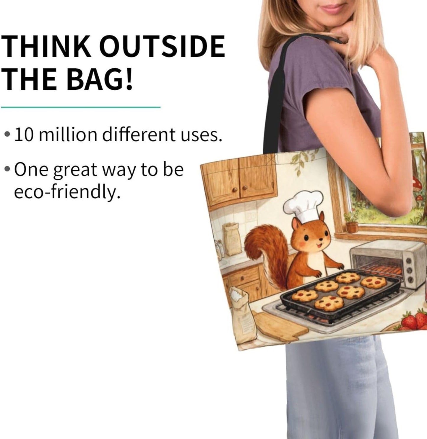 Tote Shoulder Bag Large Durable Reusable Eco-friendly Handbag Lightweight Stylish for Daily Use-19.7x15.7x5.9 Inch - Colors A
