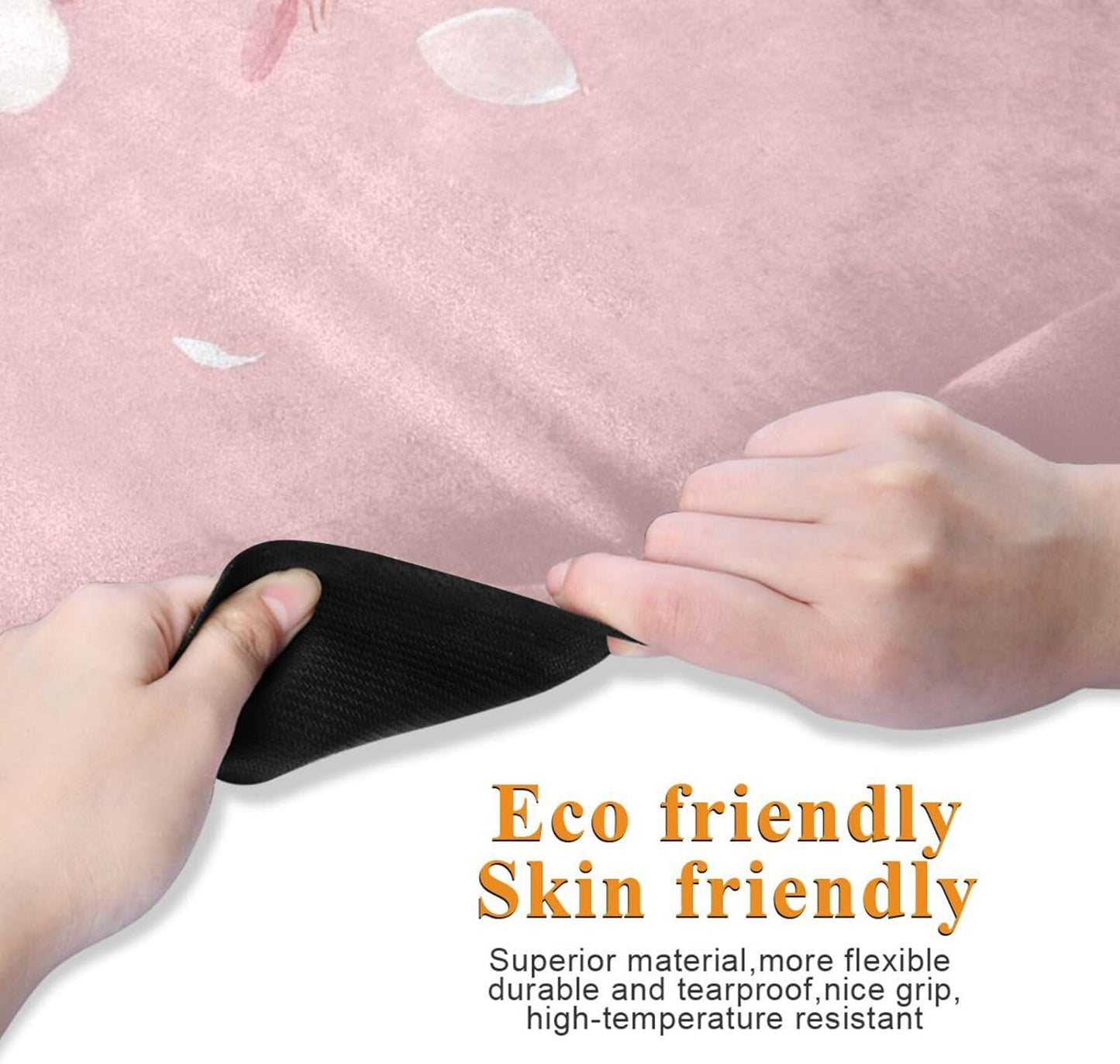 Cherry Blossom Flower Yoga Mat Non-Slip Eco-Friendly Exercise Fitness Mat for Yoga Pilates and Floor Workouts for Women & Men, 71 x 26 in