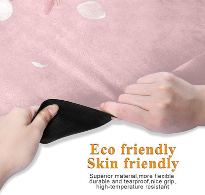 Cherry Blossom Flower Yoga Mat Non-Slip Eco-Friendly Exercise Fitness Mat for Yoga Pilates and Floor Workouts for Women & Men, 71 x 26 in