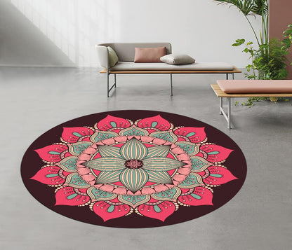 Pilates Mat Round Oversize Yoga Mat Suede Rubber Non-Slip Dia 140cm Exercise Mat Meditation Mat Workout Mat for Home Outdoor