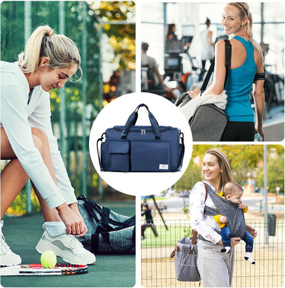 FIORETTO Women's Gym Duffle Bag with Shoes Compartment, 30L Capacity, Ideal for Travel, Gym, Sports, Duffel, Weekender