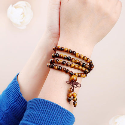 AD Beads 6mm 8mm 108 Prayer Mala Jasper Elastic Bracelet - Handmade Yoga Meditation Healing Power Energy Gifts for Unisex Adult.