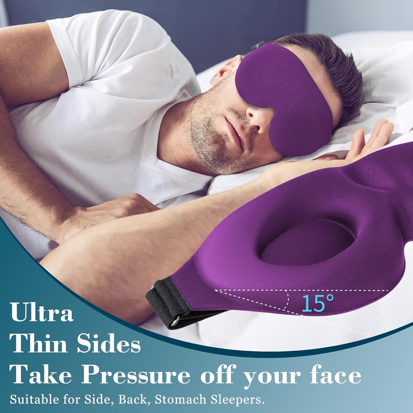 ZGGCD Sleep Mask for Side Sleeper, Light Blocking Sleeping Eye Mask for Women Men, 3D Contoured Cup Night Blindfold, Luxury Eye Cover Eyeshade with Adjustable Strap for Travel, Nap, Black