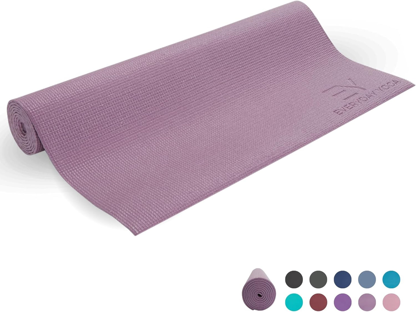 Everyday Yoga Deluxe Mat, Spacious 72"x24" Non-Slip Yoga Mat for Comfortable Home Workouts, 3-5mm Extra Thick