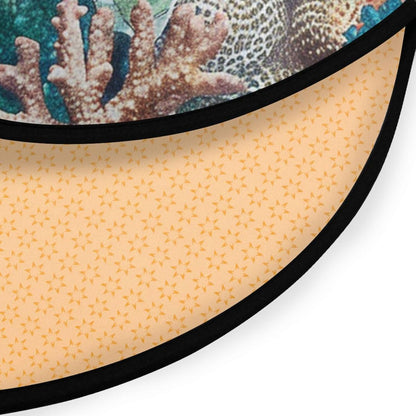 Vdsrup Ocean Sea Horse Doormat Nautical Seahorse Starfish Round Floor Mat Non Slip Carpet Yoga Mat Rug for Entryway Living Room Bedroom Home Decor 3'