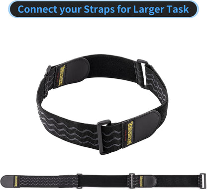 Trilancer Elastic Cinch Straps with Anti-Slip Strips, 24 "x 2" (4 Pack) Multipurpose Hook and Loop Bundling Straps for Hose, Cords, Bike, Luggage, Camping, Yoga Mats