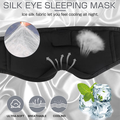 LC-dolida Sleep Headphones, 3D Sleep Mask Bluetooth Wireless Music Eye Mask, Sleeping Headphones for Side Sleepers Sleep Mask with Bluetooth Headphones Ultra-Thin Stereo Speakers Perfect for Sleeping