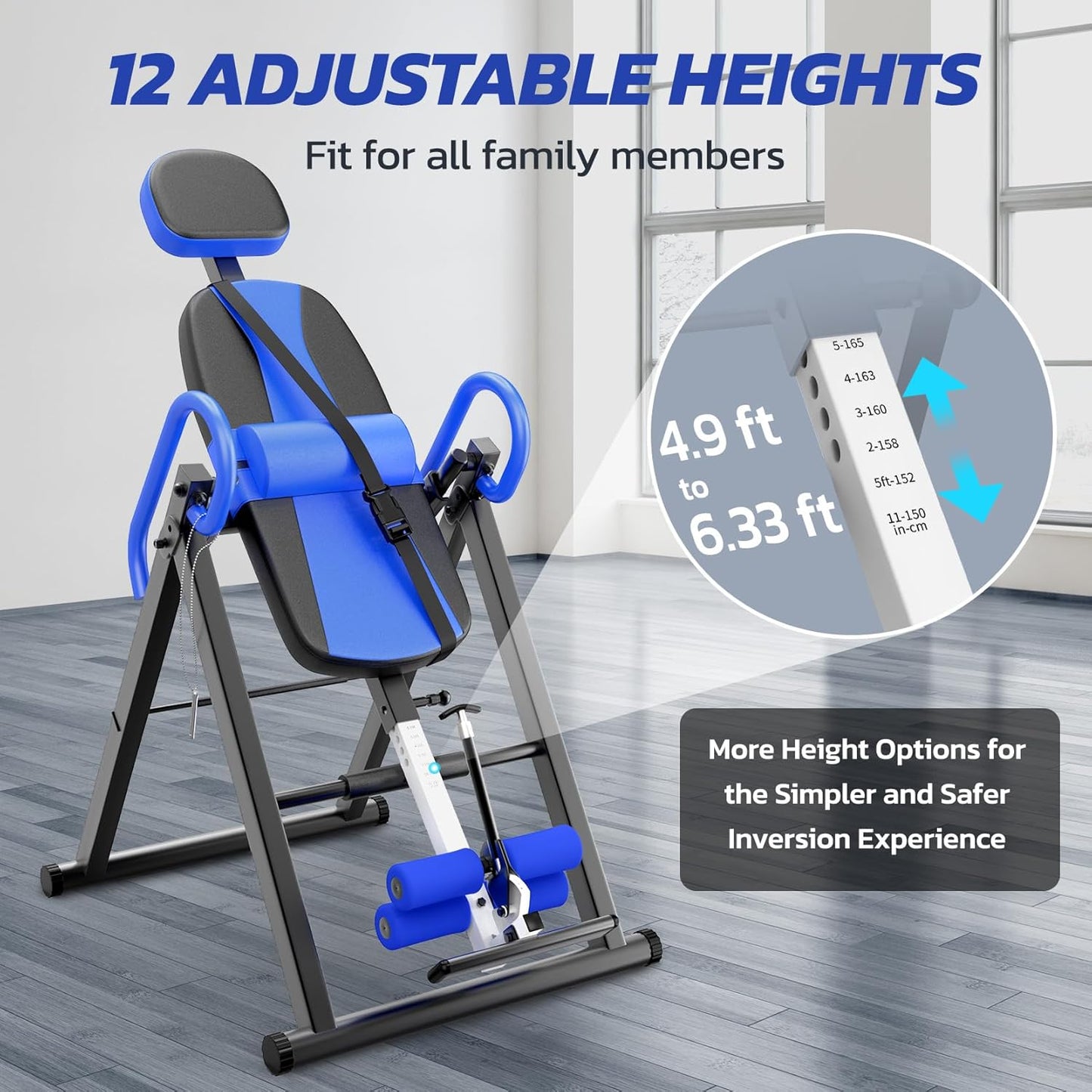 YOLEO Gravity Inversion Table for Back Pain Relief 2026 New Inversion Table w/Lumbar Support Easy to Assemble Back Stretcher Machine 300 lbs