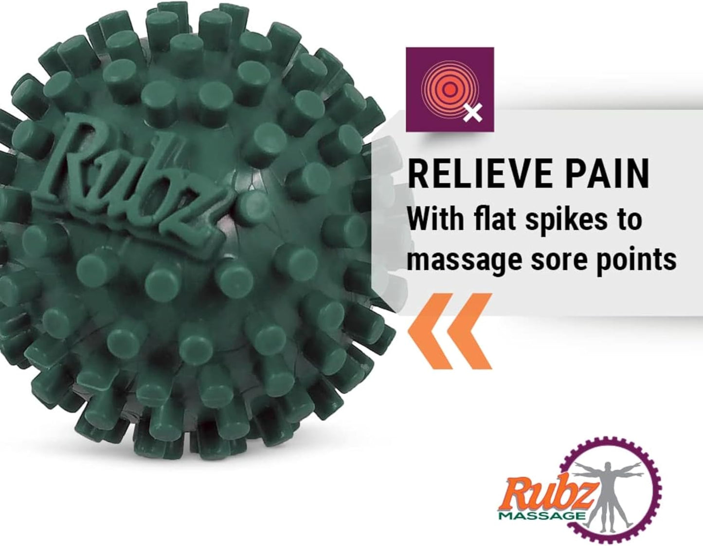 Due North Foot Rubz Hand & Back Massage Ball - Relieve Pain from Plantar Fasciitis, Tight Muscles & Sore Feet - Massage Tool
