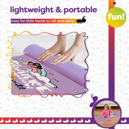 Antsy Pants Kids Yoga Mat - Yoga Mat for Kids, Yoga Mats for Home Workout, Travel Yoga Mat, Yoga Mat Non Slip, 60” x 24”, 3mm Free of Toxic Phthalates