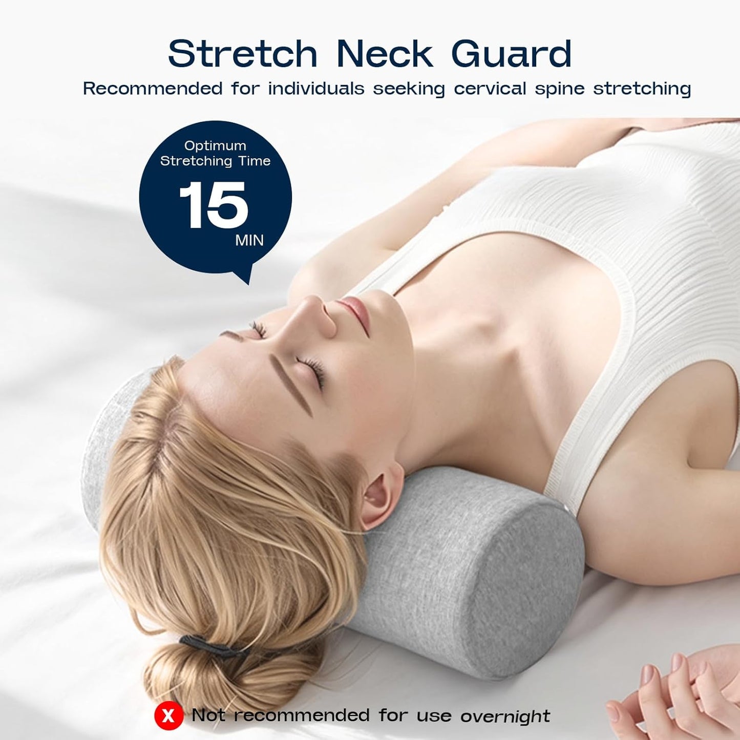 Neck Roll Pillow, Memory Foam Neck Support Pillows, Round Neck Pillows, Cylinder Bolster Pillows for Bed, Couch, and Yoga, Removable Washable Cover,18 * 4.1 * 4.1inch (Cool-Blue)