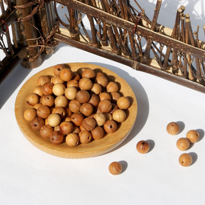 320PCS 8mm Natural Wood Beads Thuja for Making Mala Beads Bracelet Necklace Jewelry DIY Has Pine Fragrance Cedar