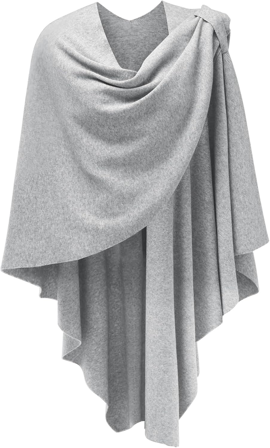 PULI Womens Large Cross Front Poncho Sweater Wrap Topper Knitted Elegant Shawls Cape for Fall Winter
