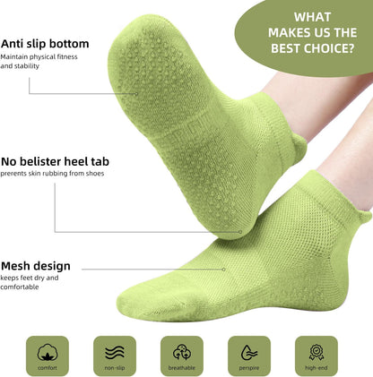 Acetin 4 Pairs Grip Socks Pilates Socks for Women