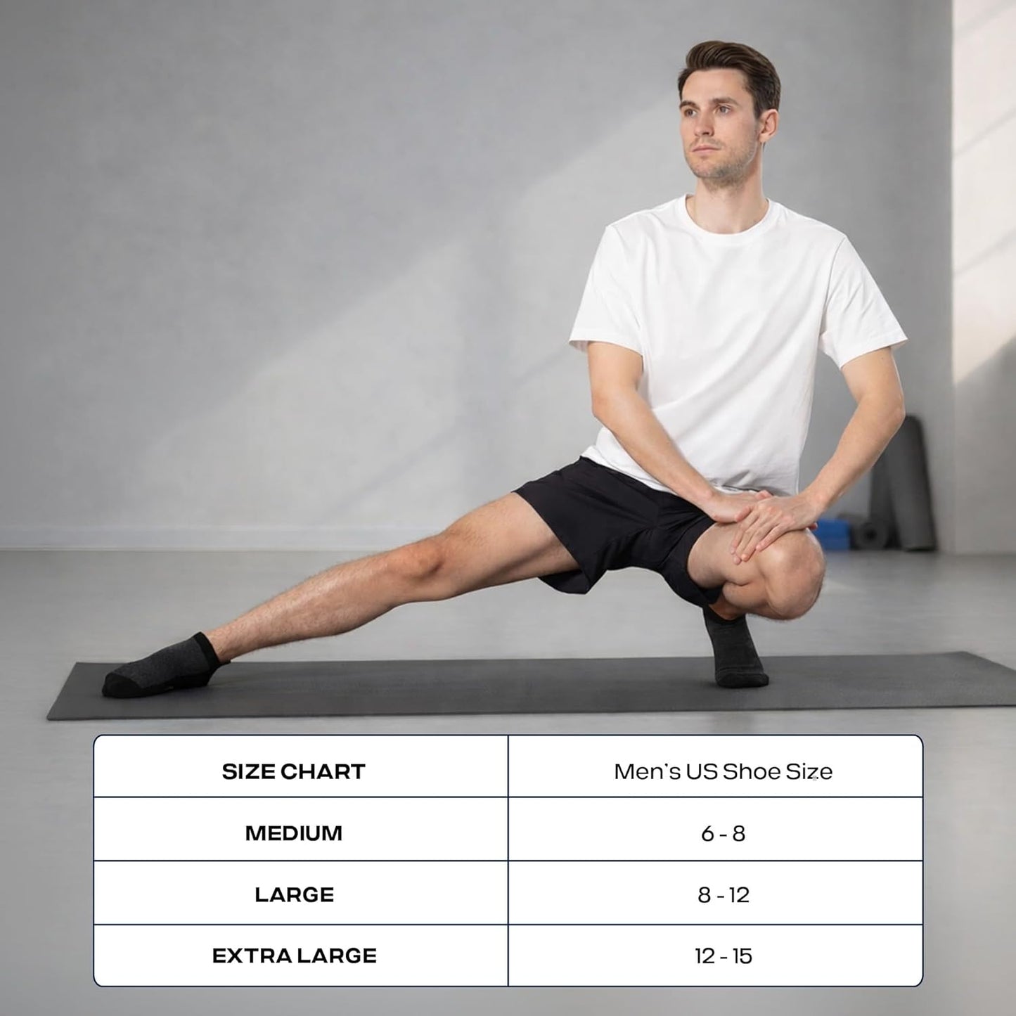 COOLMATE Mens Grip Socks Men Non Slip Size 6-10-13-14, Non Slip Pilates Yoga Socks for Men with Grips, Gifts for Men