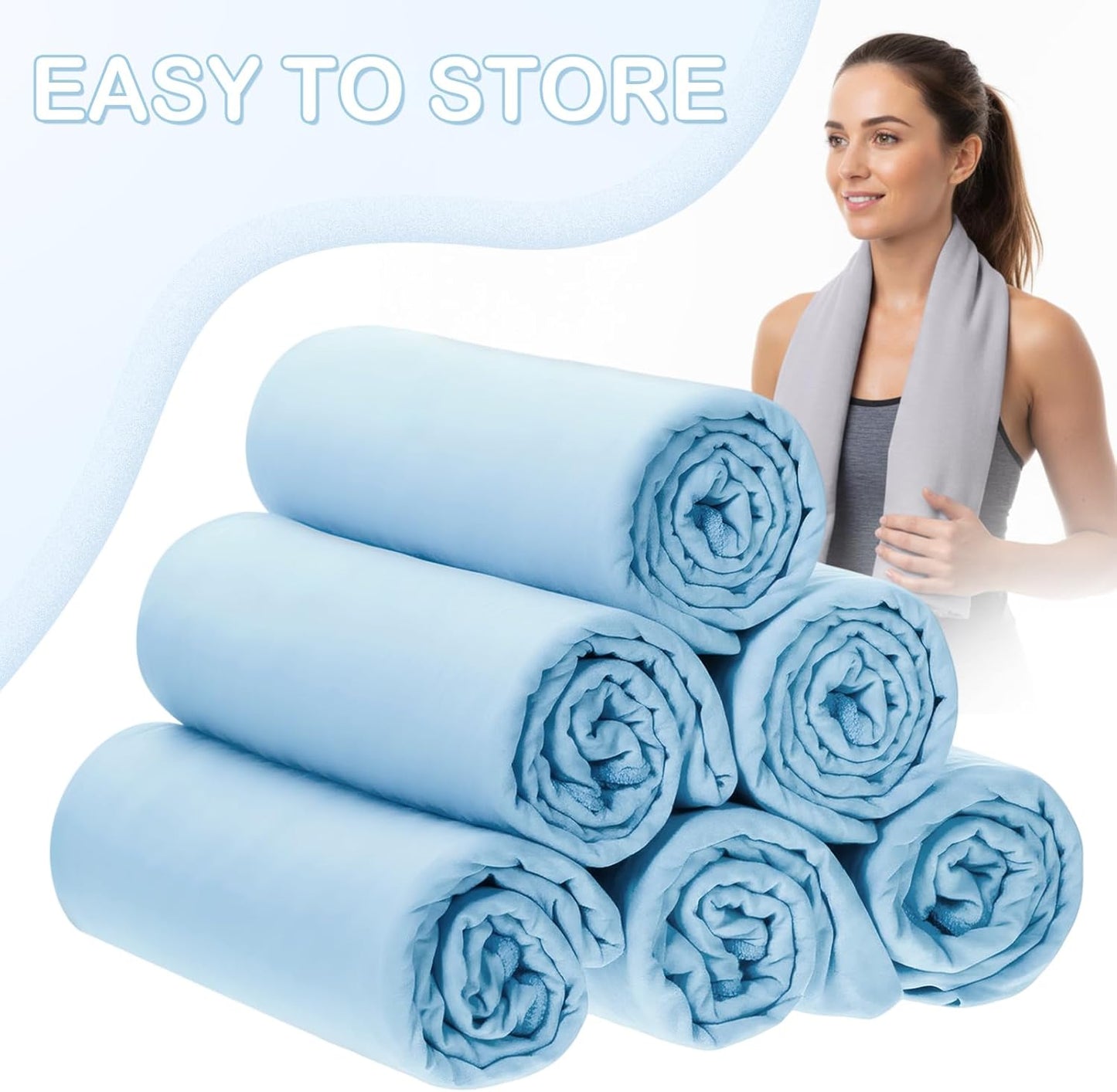 Soulchen 6 Pack Hot Yoga Towel Bulk with Grip Dot Non Slip 72" x 24" Microfiber Yoga Mat Soft Sweat Absorbent Pilates Blanket Mat Towel for Exercise Fitness Accessories Workout Gym(Gray)