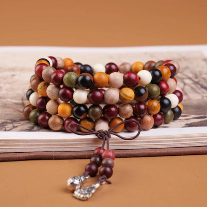 Handmade Mala Beads Bracelet 108 8mm Prayer Meditation Bracelet Sandalwood Elastic, Buddhist Beads, Prayer Mala Necklace for Men and Women Gifts