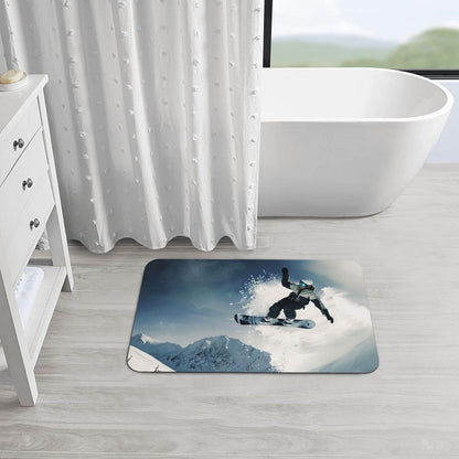 Skull Yoga Printed Rounded Corner Diatomaceous Doormat 31.5x19.7 Inch Bath Mat Rug Non Slip Shower Floor Mat, Absorbent Bathroom Rugs Mat for Anti Slip Shower Mat, Housewarming Gift