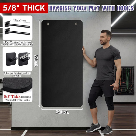 Briwooody Hanging Yoga Mat, Exercise Mat Non Slip Thick for Women and Men, Tear-resistant Fitness Pad with Reinforced Holes for Home Gym, Yoga, Pilates,stretching