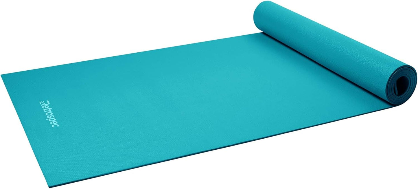 Retrospec Pismo Yoga Mat w/Nylon Strap for Men & Women - Non Slip Exercise Mat for Yoga, Pilates, Stretching, Floor & Fitness Workouts, .5mm Thick, Easy to Clean