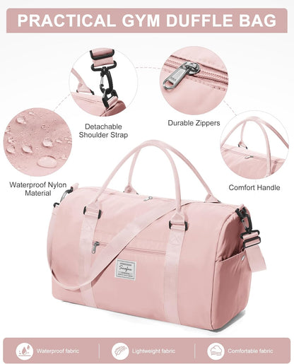 Gym Bag Womens Mens with Shoes Compartment and Wet Pocket Travel Duffel Bag for Women for Plane Sport Gym Tote Bags Swimming Yoga Waterproof Weekend Overnight Carry on Bag Hospital Holdalls - Colors A