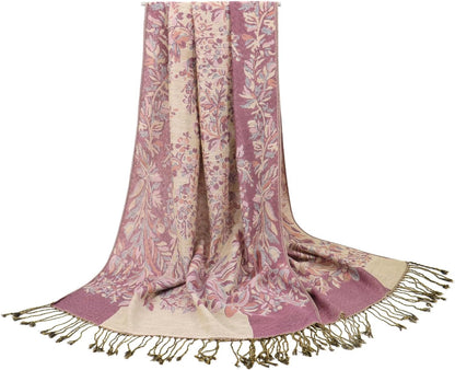 vimate Silky Paisley Pashmina Shawl Scarf-Women's Soft Double-side Jacquard Pashminas Wrap for Evening Dress Travel Shawl