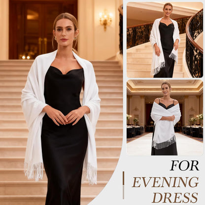 Pashmina Scarf and Shawl - Soft Women Pashminas Wrap for Wedding Evening Party dresses