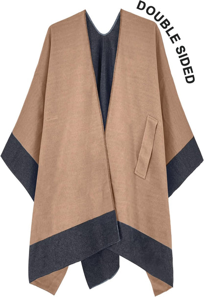 Moss Rose Women's Shawl Wrap Poncho Ruana Cape Open Front Cardigan Shawls for Spring Fall Winter
