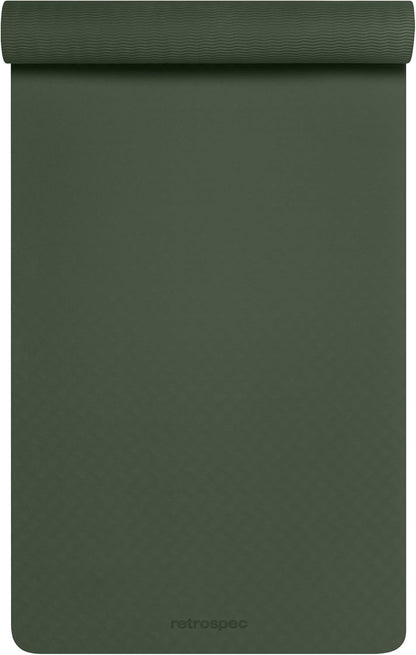 Retrospec Zuma Yoga Mat 6mm Thick Non-Slip TPE Exercise Mat | Cushioned Workout Mat for Yoga Pilates and Home Stretching | 72 x 24 with Carrying Strap