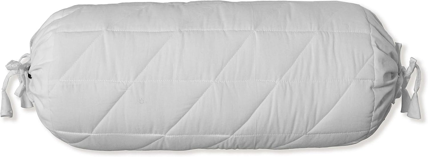 Saffron Quilted Bolster Pillow Cover (Brown, 8" Diameter x24 Long (20 cm x 60 cm))