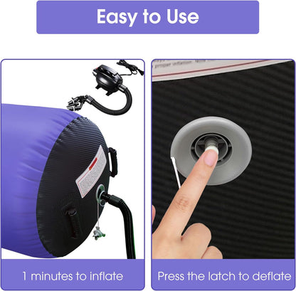 Gymnastics Air Barrel Roller Air Spot, Inflatable Tumbling Mat Tumble Track Gymnastic Equipment Balance Cylinder with Pump for Yoga Cheerleading Home Use Gym