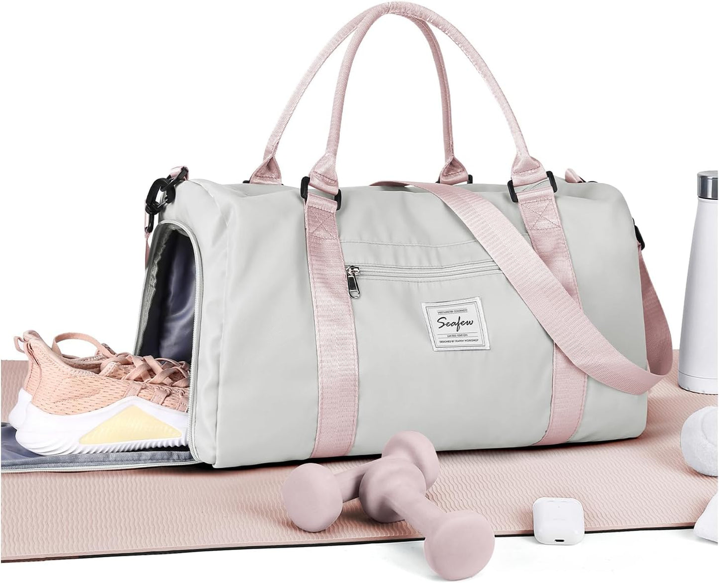 Gym Bag Womens Mens with Shoes Compartment and Wet Pocket Travel Duffel Bag for Women for Plane Sport Gym Tote Bags Swimming Yoga Waterproof Weekend Overnight Carry on Bag Hospital Holdalls - Colors C