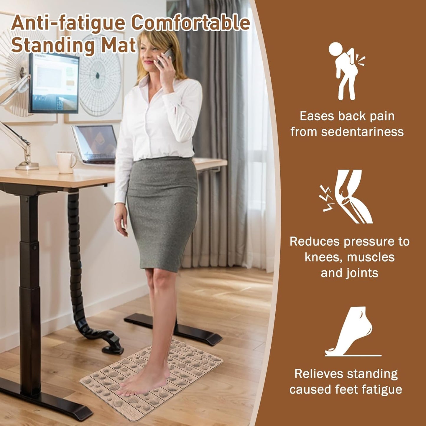 Portable Feet Acupressure Mat, Foldable Foot Massager Mat, Pressure Point Massage Pad, Anti Fatigue Office Standing Desk Pad, Stand Up Pad, Relieve Foot Pain